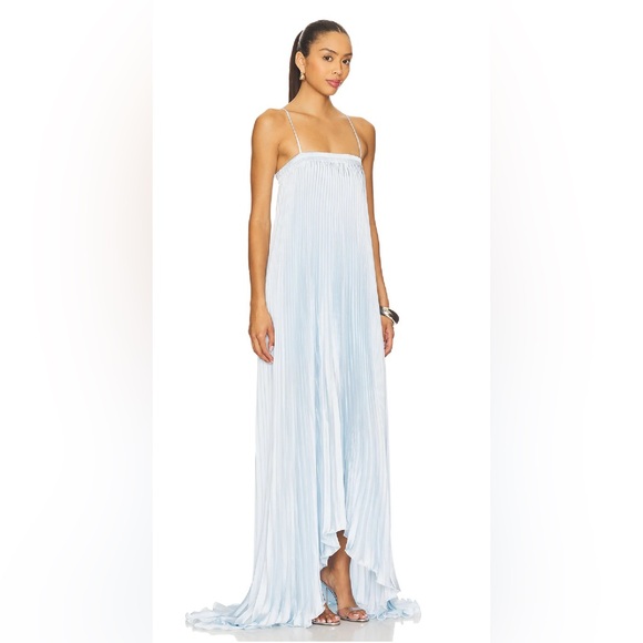 Lovers + Friends Dresses & Skirts - NWT Lovers + Friends Mae Gown Baby Blue Crimped Long Maxi Dress Size Medium